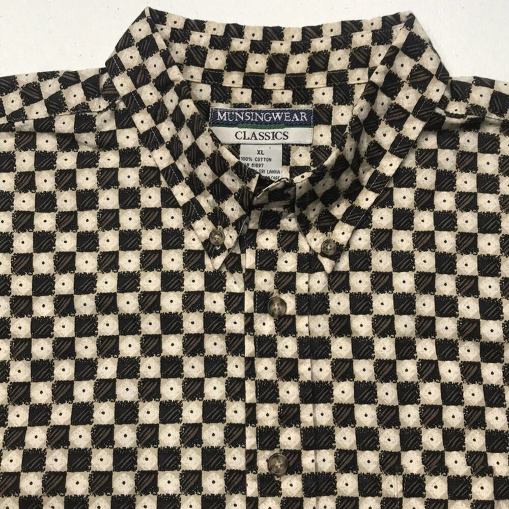 MUNSINGWEAR Mens XL Brown Casual Buttoned Shirt
